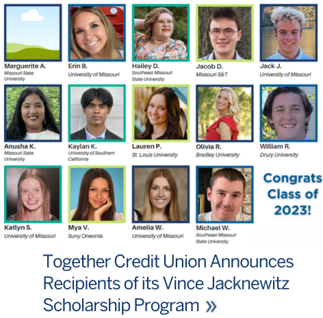 Together Credit Union 2023 Scholarship Recipients